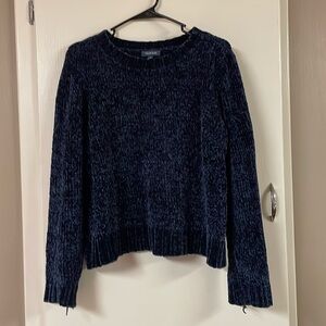 Modcloth Indigo Chenille Cropped Sweater